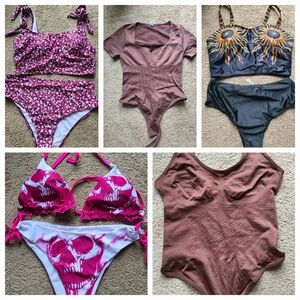Shein Curve Haul 5 pieces Swim and Body Suits Size 14 (1XL)